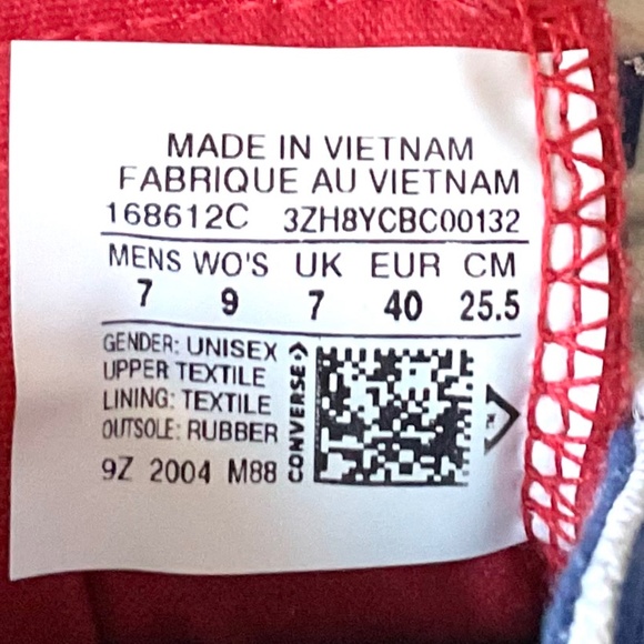 Converse UNT1TL3D High Top Sneakers Red White Blue Sz 7 men’s/ Sz 9 women’s - Picture 11 of 11